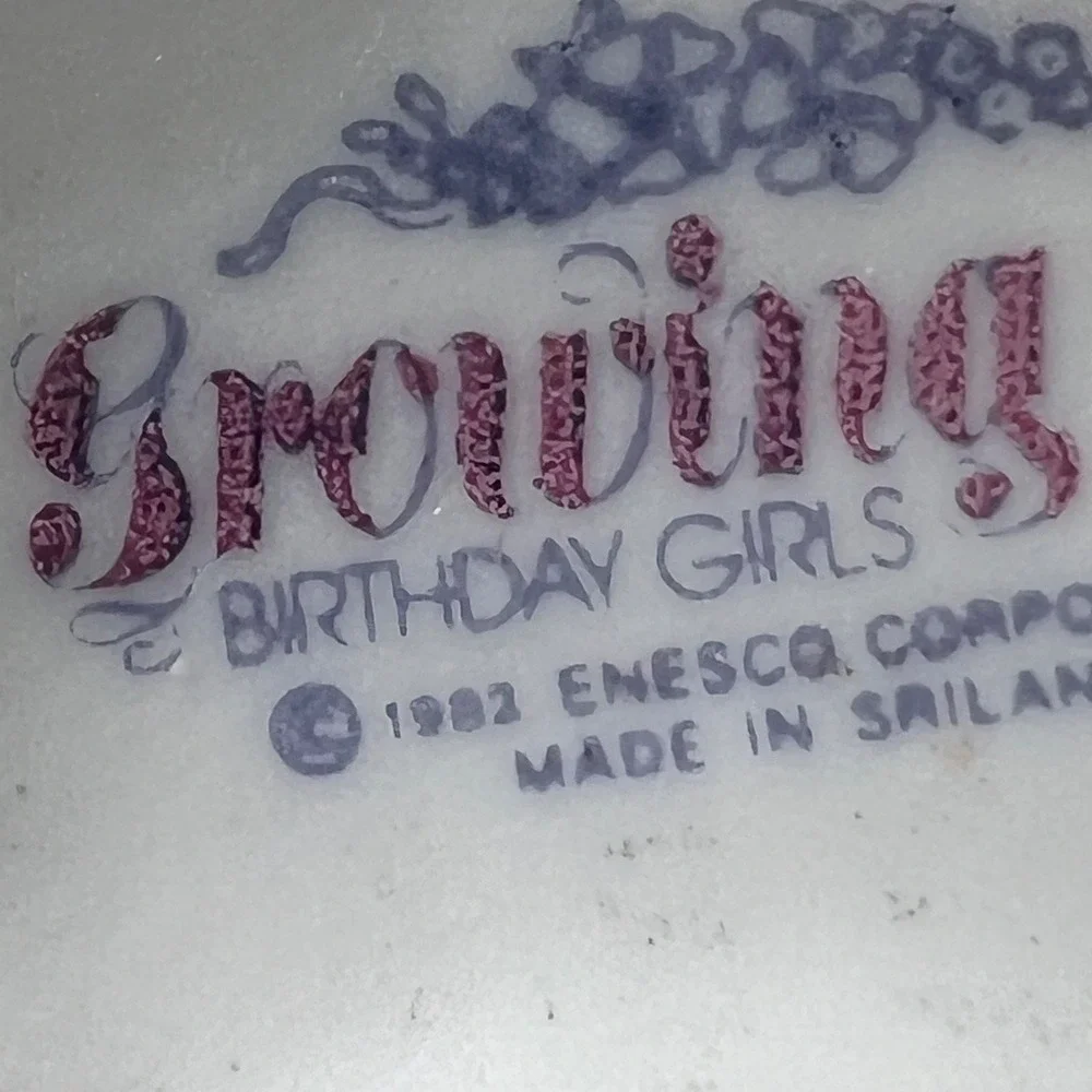 Enesco Growing Up Birthday‎ Girls Porcelain Figurines Lot of 4